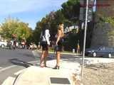 016128 Eve Has To Pee From A Bench Before Entering San Gimignano