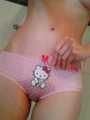 Peeing my pink Hello Kitty panties