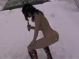 026009 Yvette Takes A Naked Pee In The Snow