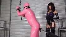 What a mean release from Chastity - Pink Gimp 4