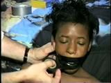 BLACK SHONDA IS WRAP TAPE GAGGED & BOUND UP WITH BLACK ELECTRICAL TAPE (D33-10)