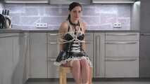 French Maid Amira get bound and gagged