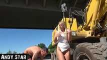 Slut fucked on Construction Site