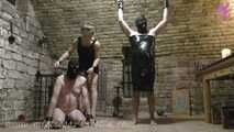 2 slaves in my #dungeon #whips #forcedbi #slavetraining
