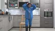 Miss Amira dressed up in K-way raingear and Farmerrain rainsuit