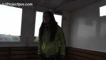 078031 Rachel Evans Pees In A Bottle On A Dutch Barge