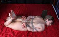Thelma - hogtied nude and whipped