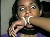 BLACK STUDENT IS WRIST GAGGED, CLEAVE GAGGED, HANDGAGGED & MOUTH STUFFED (D37-5)