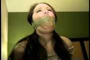 26 YEAR OLD ACTRESS GETS HER MOUTH STUFFED WITH PANTIES, WRAP TAPE GAGGED, HANDGAGGED, BAREFOOT, TOE-TIED, F0RCED HIGH HEEL SMELLING, GAG TALKS AND TIED TO A CHAIR WITH ROPE  (D74-16)